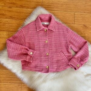 Zara Pink Tweed Jacket